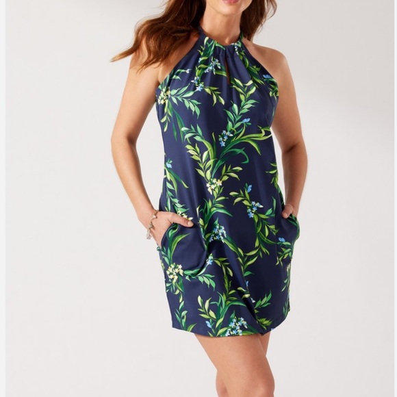 Tommy Bahama Aubrey Floral Glow IslandZone Halter Dress - Picture 2 of 15